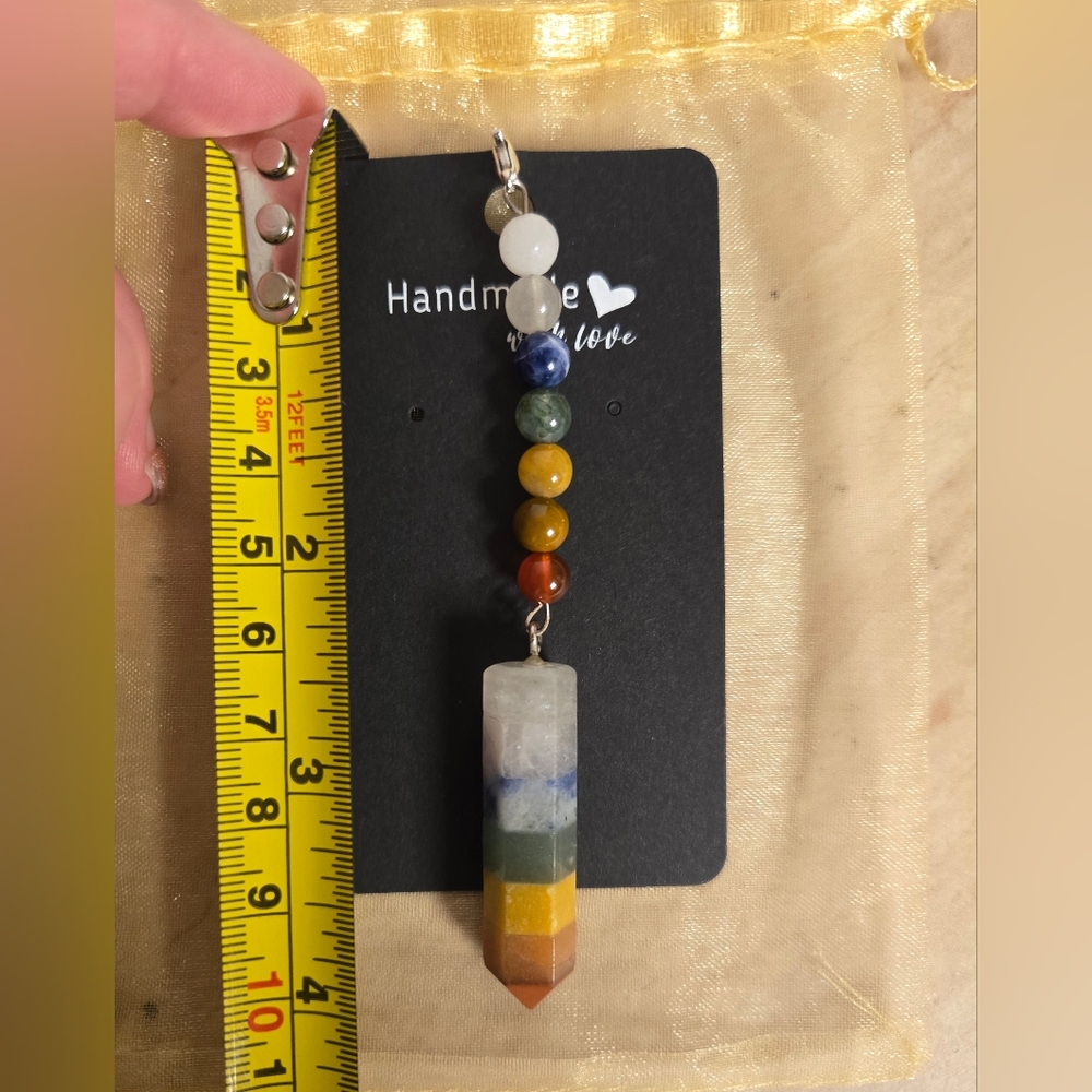 Handmade Chakra Pendant Keychain/Accessory Clip - Picture 3 of 3